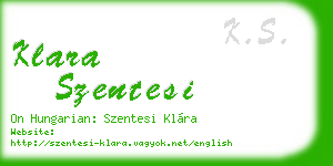 klara szentesi business card